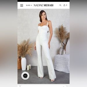 Nadine Merabi Hailey White Jumpsuit